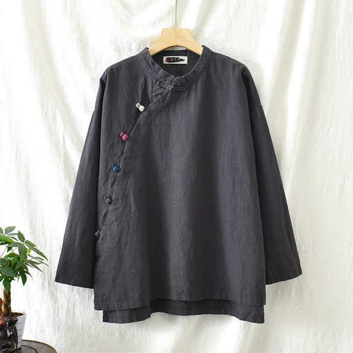Buddha Stones Ramie Linen Blouse Women Shirt Top Chinese Hanfu Style Clothing - image 10