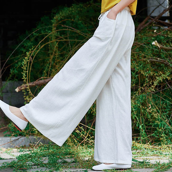 Buddha Stones Plain Wide Leg Pants Dance Women's Yoga Pants With Pockets - image 19