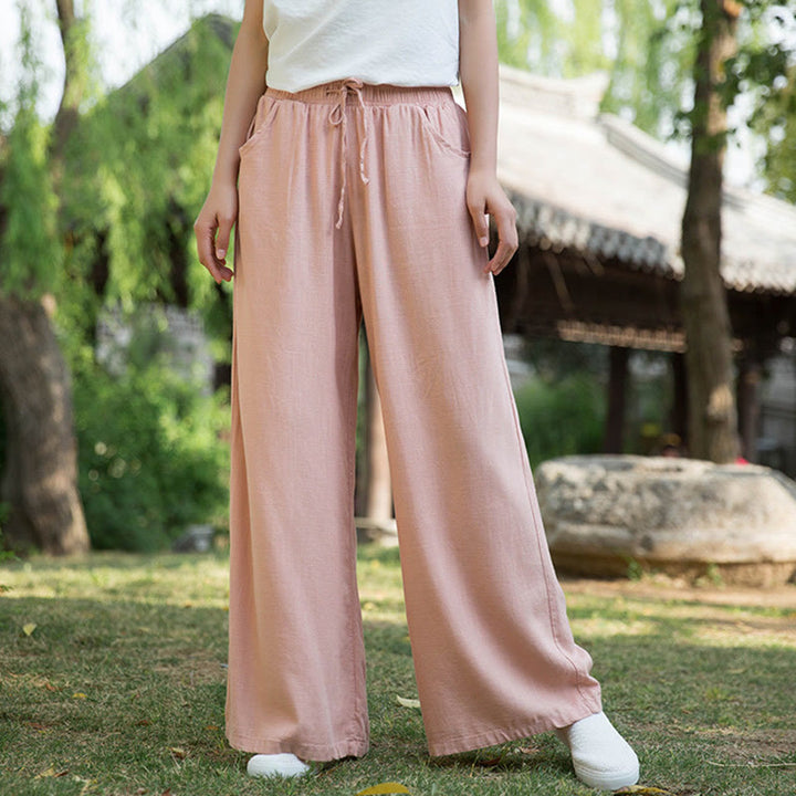 Buddha Stones Plain Wide Leg Pants Dance Women's Yoga Pants With Pockets - image 31