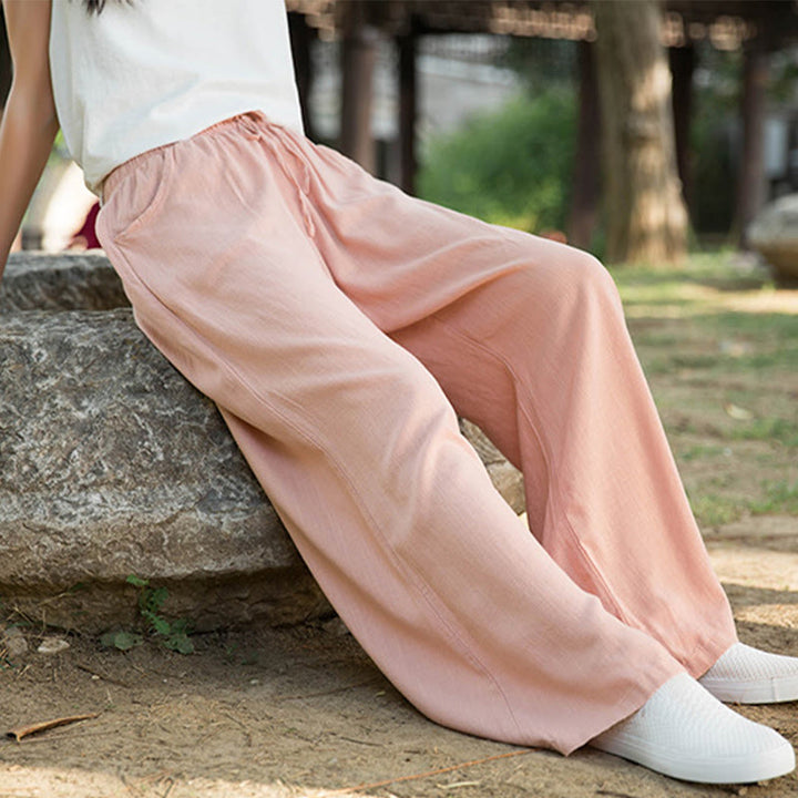 Buddha Stones Plain Wide Leg Pants Dance Women's Yoga Pants With Pockets - image 35