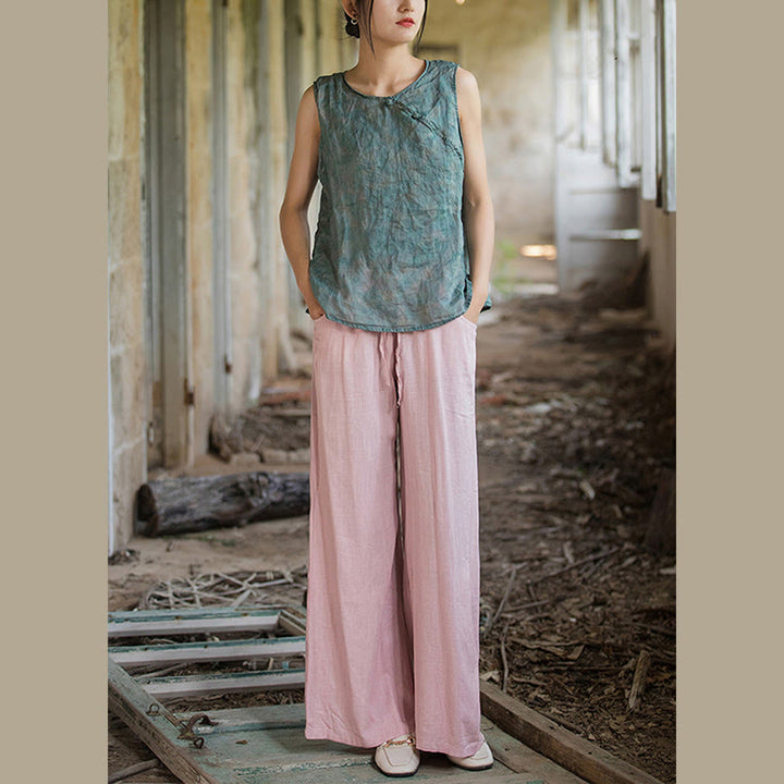 Buddha Stones Plain Wide Leg Pants Dance Women's Yoga Pants With Pockets - image 66