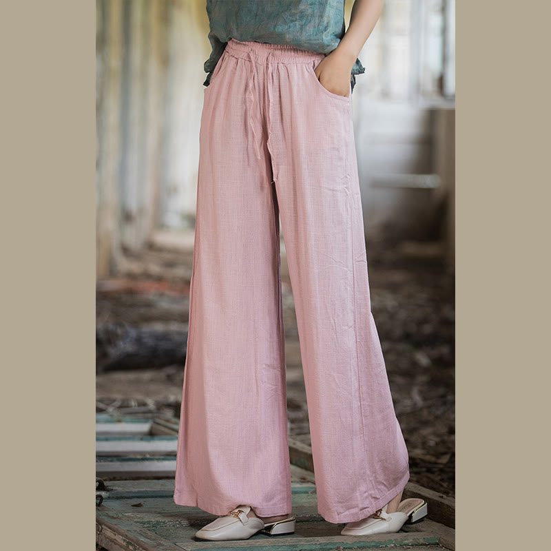 Buddha Stones Plain Wide Leg Pants Dance Women's Yoga Pants With Pockets - image 60