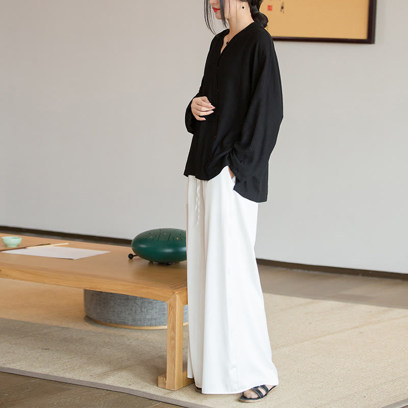 Buddha Stones V-Neck Blouse Women Shirt Long Sleeve Top Chinese Hanfu Style Clothing - image 23