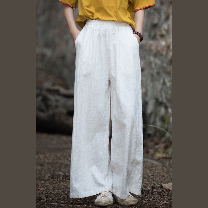 Buddha Stones Retro Wide Leg Pants Casual Women's Yoga Pants With Pockets - image 6