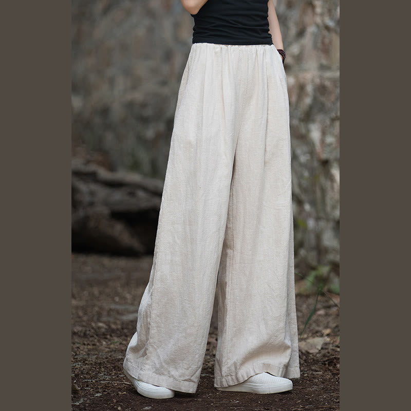 Buddha Stones Retro Wide Leg Pants Casual Women's Yoga Pants With Pockets - image 12