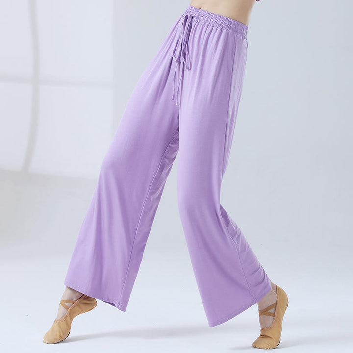 Buddha Stones Loose Modal Drawstring Wide Leg Pants For Yoga Dance