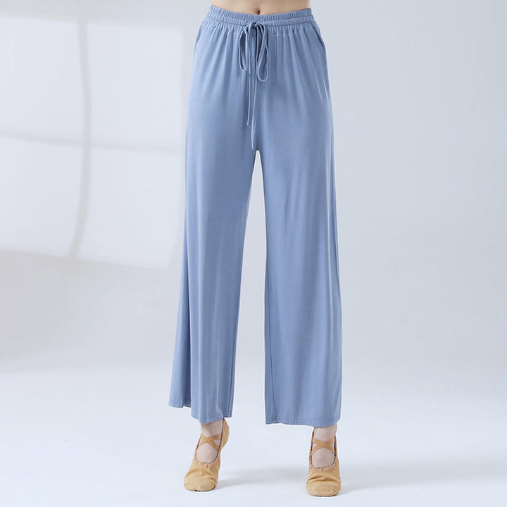 Buddha Stones Loose Modal Drawstring Wide Leg Pants For Yoga Dance