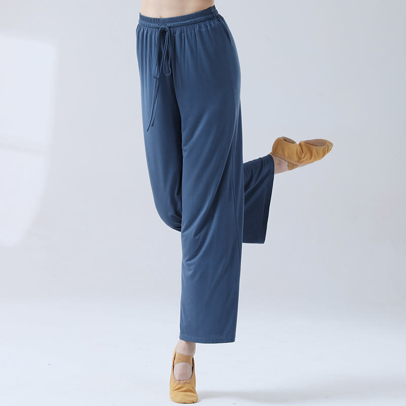 Buddha Stones Loose Modal Drawstring Wide Leg Pants For Yoga Dance - Royalblue - US12，UK/AU16，EU44 (3XL) - image 18