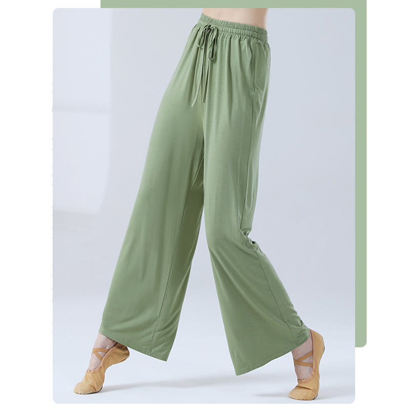 Buddha Stones Loose Modal Drawstring Wide Leg Pants For Yoga Dance - image 1