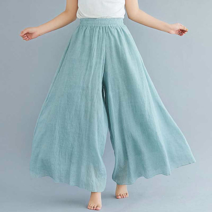 Buddha Stones Women Casual Loose Cotton Linen Wide Leg Pants For Yoga Dance - Green - US2，UK/AU6，EU34 (M) - image 37