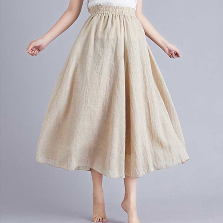 Buddha Stones Women Casual Loose Cotton Linen Wide Leg Pants For Yoga Dance - Apricot - US2，UK/AU6，EU34 (M) - image 29