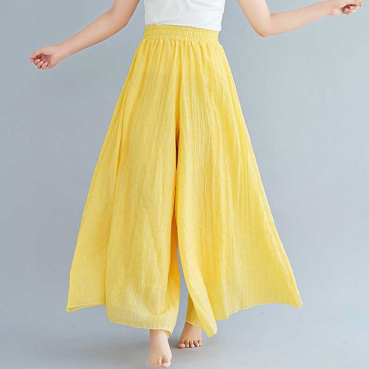 Buddha Stones Women Casual Loose Cotton Linen Wide Leg Pants For Yoga Dance