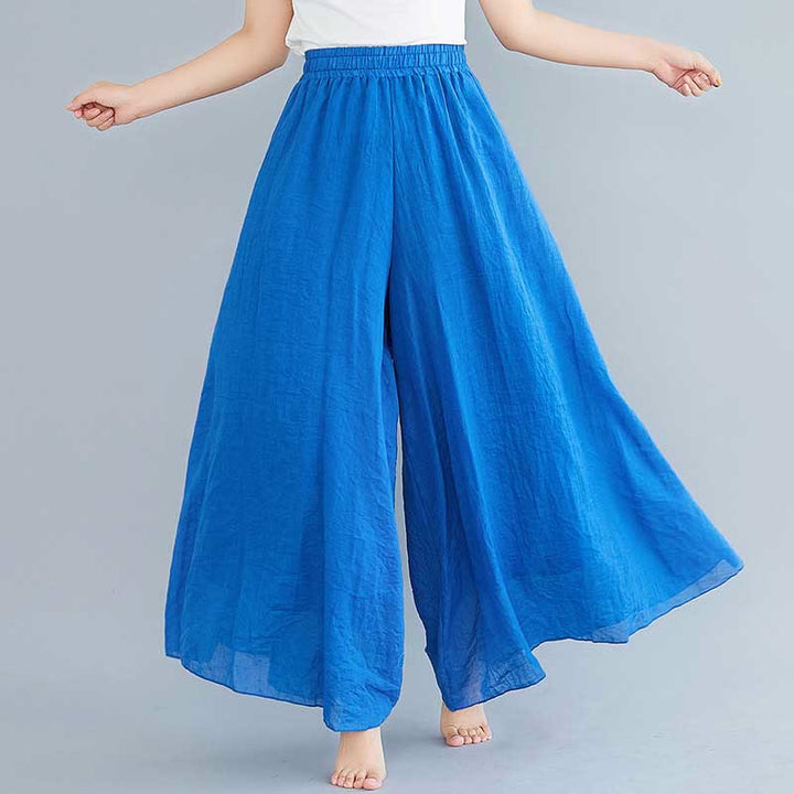 Buddha Stones Women Casual Loose Cotton Linen Wide Leg Pants For Yoga Dance