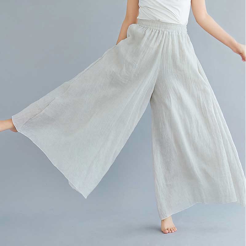 Buddha Stones Women Casual Loose Cotton Linen Wide Leg Pants For Yoga Dance - image 2