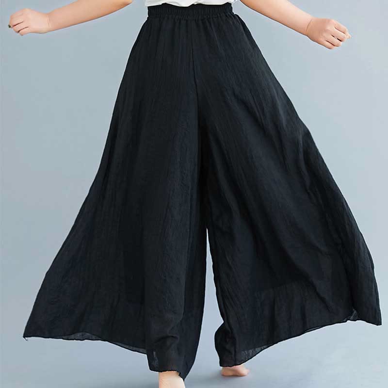 Buddha Stones Women Casual Loose Cotton Linen Wide Leg Pants For Yoga Dance - image 11