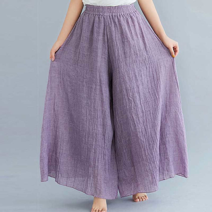Buddha Stones Women Casual Loose Cotton Linen Wide Leg Pants For Yoga Dance - image 22