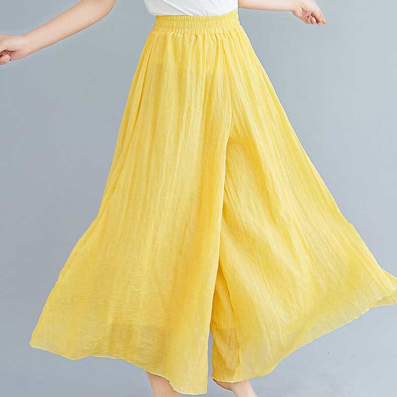 Buddha Stones Women Casual Loose Cotton Linen Wide Leg Pants For Yoga Dance - image 8