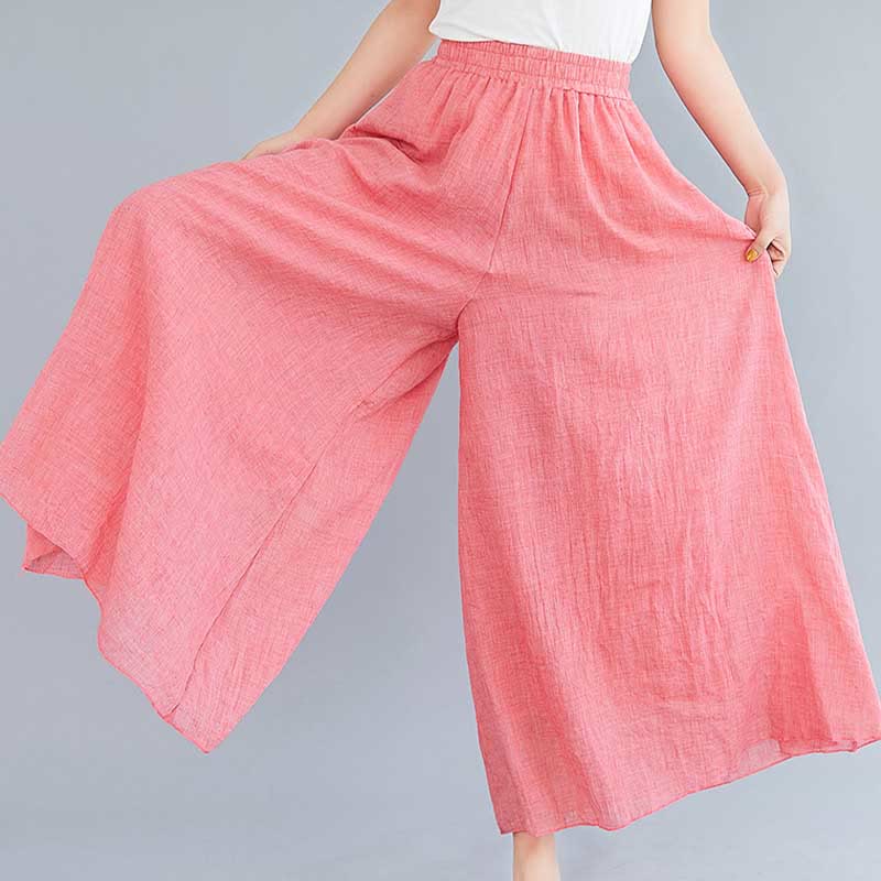 Buddha Stones Women Casual Loose Cotton Linen Wide Leg Pants For Yoga Dance - image 18