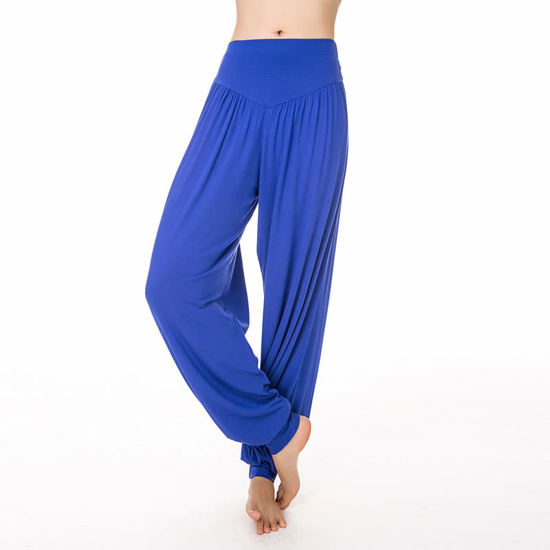 Buddha Stones Solid Color Modal Yoga Dance Long Harem Pants