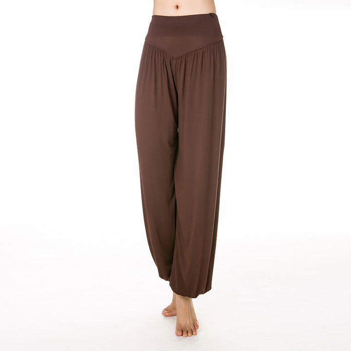 Buddha Stones Solid Color Modal Yoga Dance Long Harem Pants