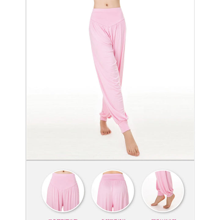 Buddha Stones Solid Color Modal Yoga Dance Long Harem Pants