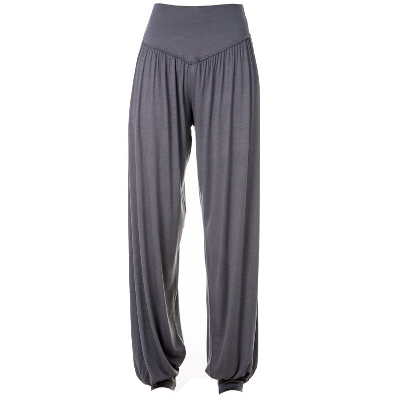 Buddha Stones Solid Color Yoga Dance Long Harem Pants - image 16