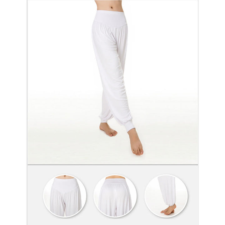Buddha Stones Solid Color Yoga Dance Long Harem Pants - image 46