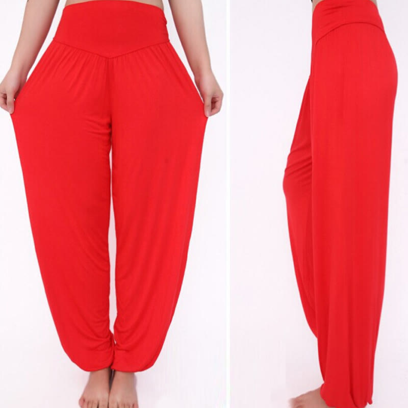 Buddha Stones Solid Color Yoga Dance Long Harem Pants - image 30