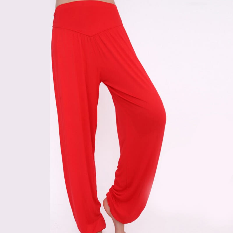 Buddha Stones Solid Color Yoga Dance Long Harem Pants - image 27