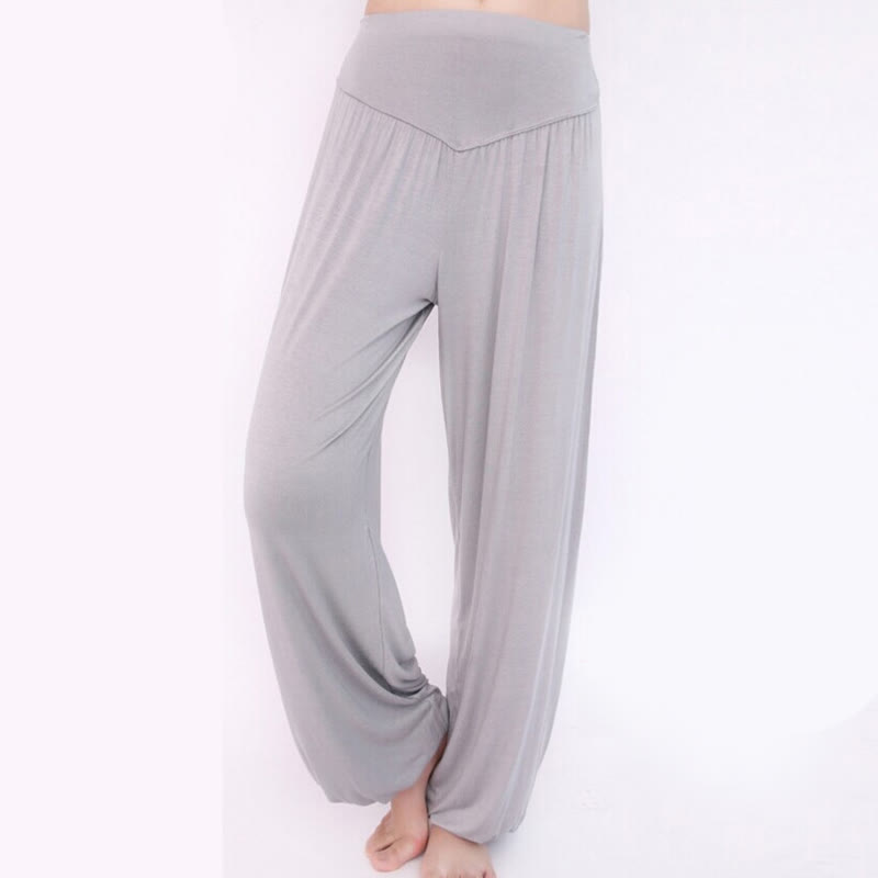 Buddha Stones Solid Color Yoga Dance Long Harem Pants - image 9