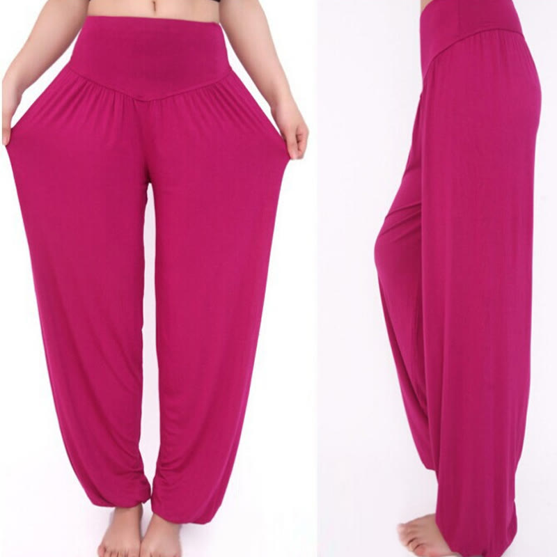 Buddha Stones Solid Color Yoga Dance Long Harem Pants - image 53
