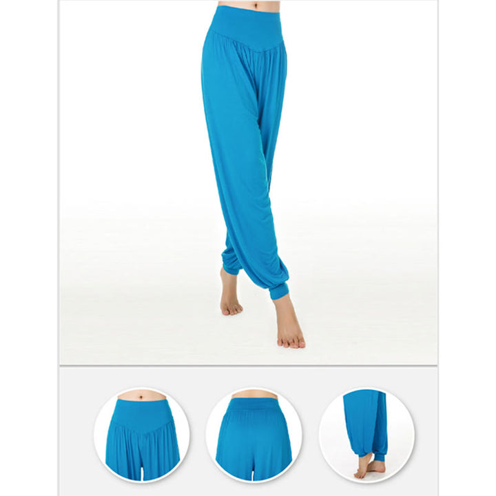 Buddha Stones Solid Color Yoga Dance Long Harem Pants - image 44