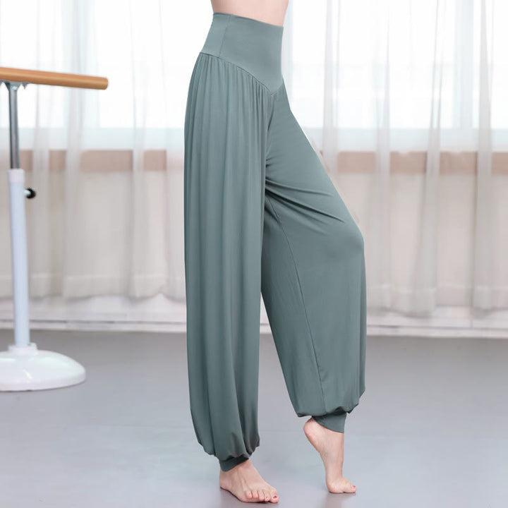 Buddha Stones Plain Color Loose Modal Yoga Dance Harem Pants - Green - US14，UK/AU18，EU46 (3XL) - image 0