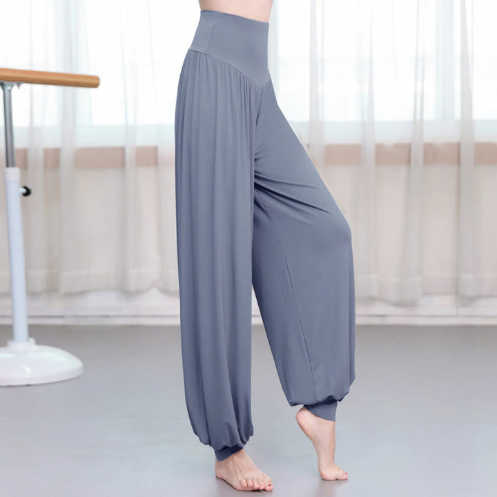 Buddha Stones Plain Color Loose Modal Yoga Dance Harem Pants - Gray - US14，UK/AU18，EU46 (3XL) - image 14