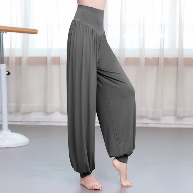 Buddha Stones Plain Color Loose Modal Yoga Dance Harem Pants - Dark Gray - US14，UK/AU18，EU46 (3XL) - image 12