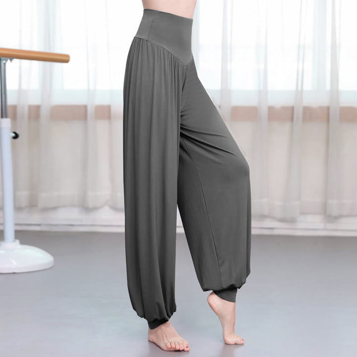 Buddha Stones Plain Color Loose Modal Yoga Dance Harem Pants - Dark Gray - US14，UK/AU18，EU46 (3XL) - image 12