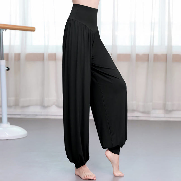 Buddha Stones Plain Color Loose Modal Yoga Dance Harem Pants - Black - US14，UK/AU18，EU46 (3XL) - image 6