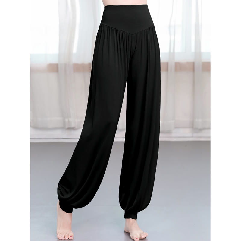 Buddha Stones Plain Color Loose Modal Yoga Dance Harem Pants - image 7