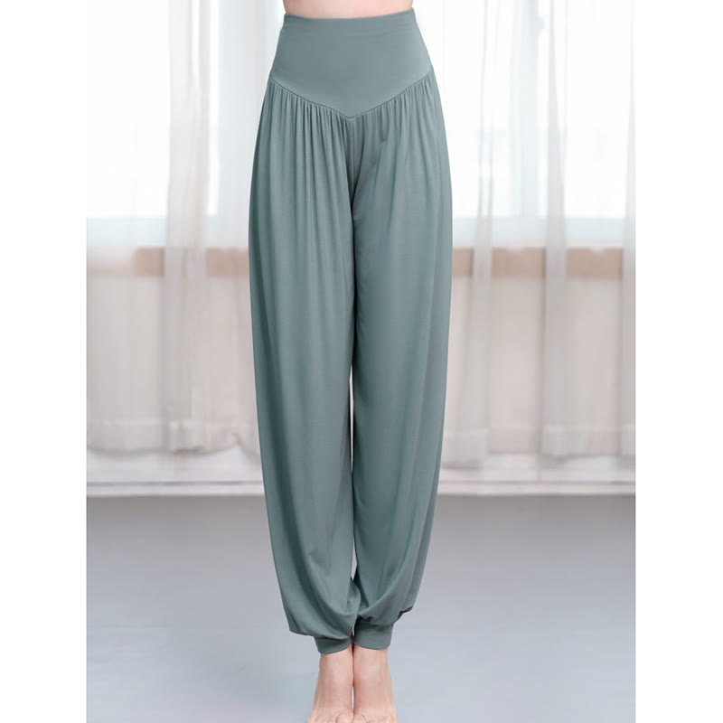 Buddha Stones Plain Color Loose Modal Yoga Dance Harem Pants - image 1
