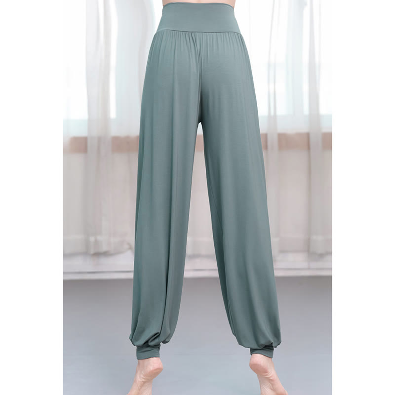 Buddha Stones Plain Color Loose Modal Yoga Dance Harem Pants - image 2