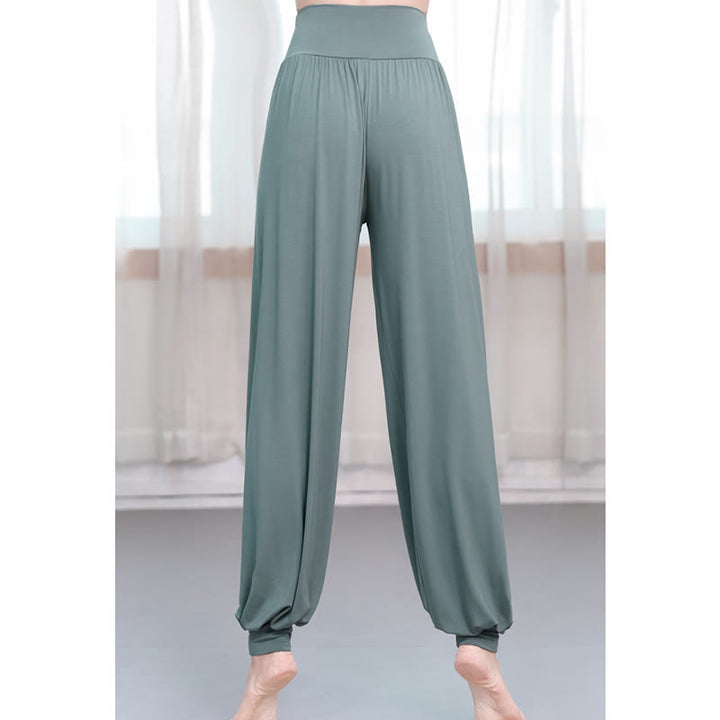 Buddha Stones Plain Color Loose Modal Yoga Dance Harem Pants - image 2
