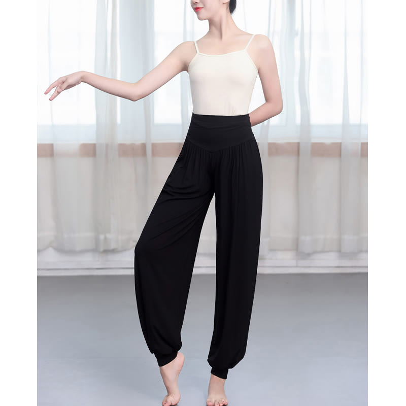 Buddha Stones Plain Color Loose Modal Yoga Dance Harem Pants - image 9