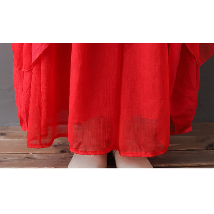 Buddha Stones V-Neck Midi Tunic Dress Wide Leg Pants Meditation Zen Practice Dance Clothing - image 20