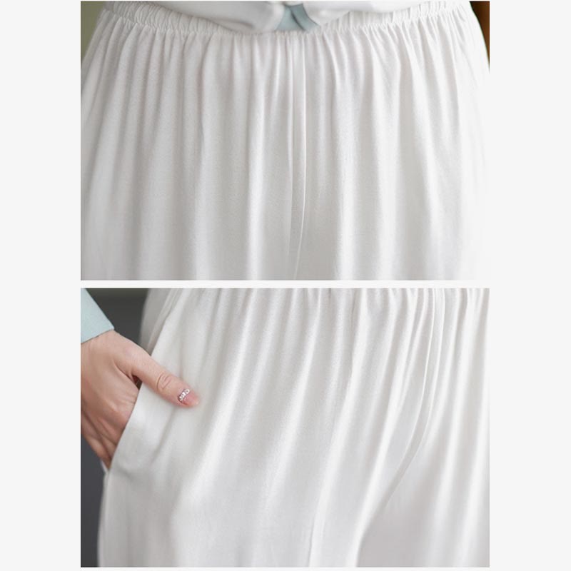 Buddha Stones 2Pcs Tang Suit Long Sleeve Shirt Top Pants Meditation Zen Tai Chi Cotton Linen Clothing Women's Set - image 13