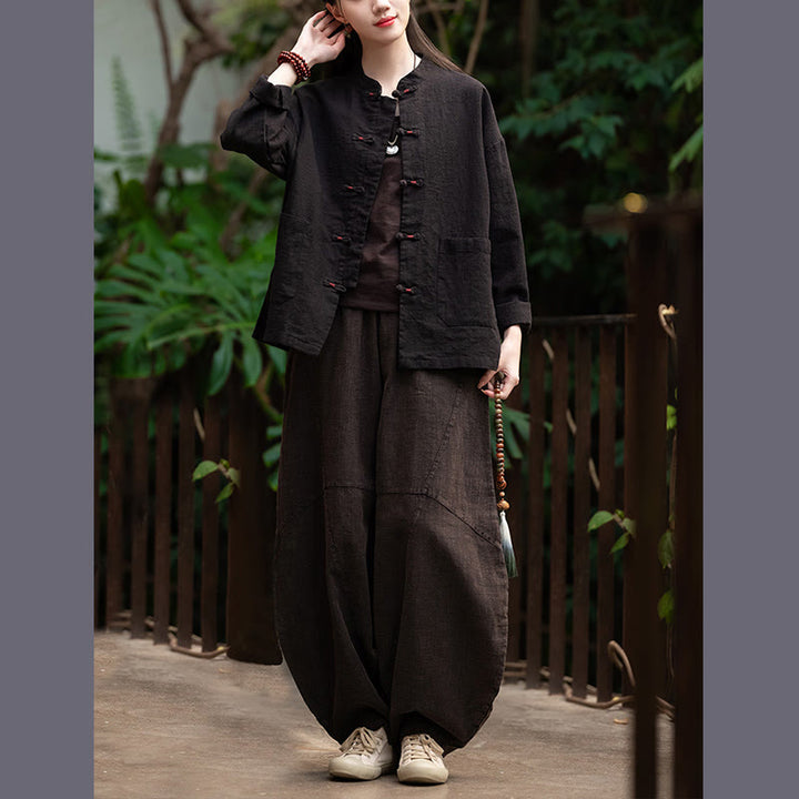 Buddha Stones Frog-Button Shirt Zen Meditation Top Clothing Cotton Linen Jacket - image 18
