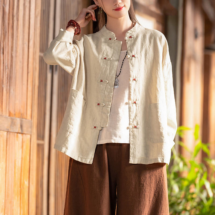 Buddha Stones Frog-Button Shirt Zen Meditation Top Clothing Cotton Linen Jacket - image 5
