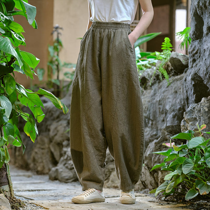 Buddha Stones Solid Color Loose Yoga Harem Pants With Pockets - image 33