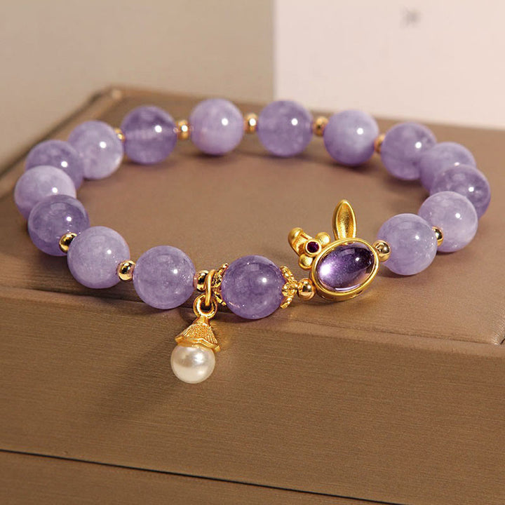 Buddha Stones Natural Purple Quartzite Rabbit Happiness Bracelet - image 13