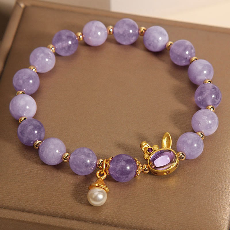 Buddha Stones Natural Purple Quartzite Rabbit Happiness Bracelet - image 3