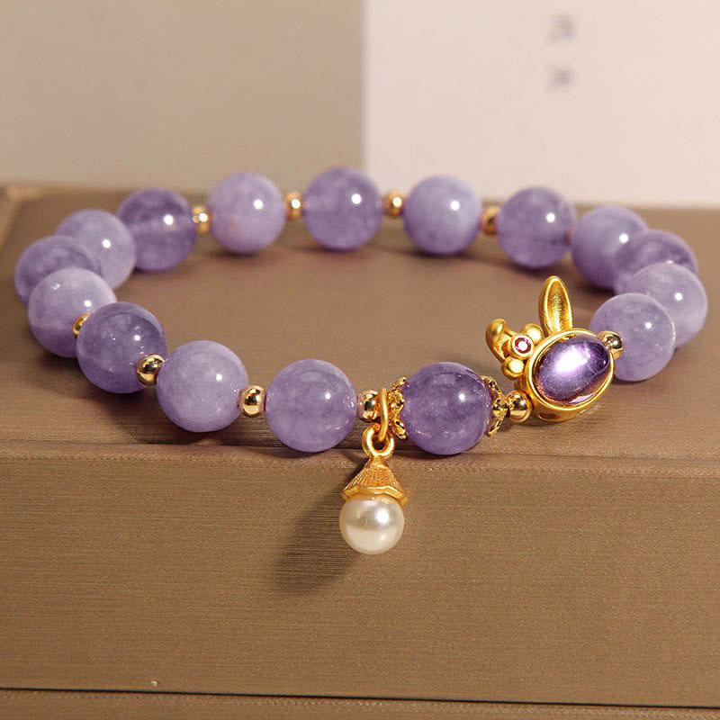Buddha Stones Natural Purple Quartzite Rabbit Happiness Bracelet - image 10